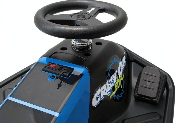 Razor Crazy Cart Shift Electric Go Kart for Kids Ages 6+ - 12V Drifting System, High/Low Speed Switch, Simplified Drifting, Riders up to 120 lbs, Black/Blue-3