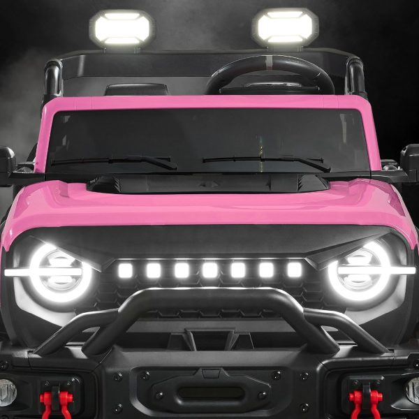 Best Choice Products Kids 24V 2-Seater Electric Ride On Car Truck w/ 132lb Weight Capacity, Parent Control, Bluetooth, LED Lights - Pink-8