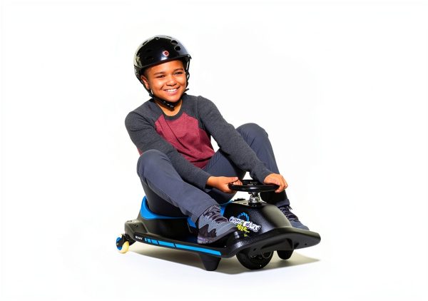 Razor Crazy Cart Shift Electric Go Kart for Kids Ages 6+ - 12V Drifting System, High/Low Speed Switch, Simplified Drifting, Riders up to 120 lbs, Black/Blue-13