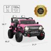 Best Choice Products Kids 24V 2-Seater Electric Ride On Car Truck w/ 132lb Weight Capacity, Parent Control, Bluetooth, LED Lights - Pink-1