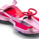 12V Electric Wiggle Car CANKETEC 2-in-1 Ride-On with Lights Pink-0