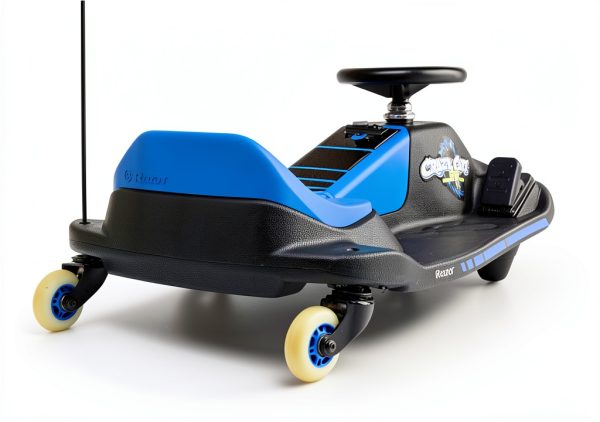 Razor Crazy Cart Shift Electric Go Kart for Kids Ages 6+ - 12V Drifting System, High/Low Speed Switch, Simplified Drifting, Riders up to 120 lbs, Black/Blue-17
