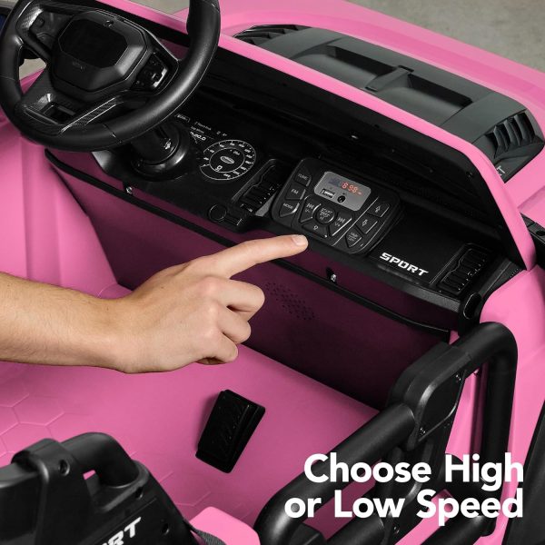 Best Choice Products Kids 24V 2-Seater Electric Ride On Car Truck w/ 132lb Weight Capacity, Parent Control, Bluetooth, LED Lights - Pink-5