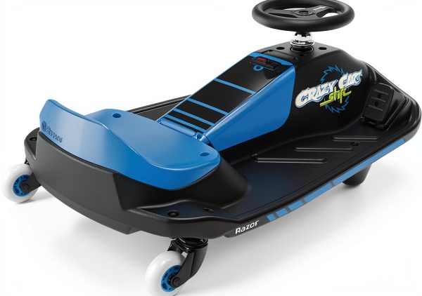 Razor Crazy Cart Shift Electric Go Kart for Kids Ages 6+ - 12V Drifting System, High/Low Speed Switch, Simplified Drifting, Riders up to 120 lbs, Black/Blue-5