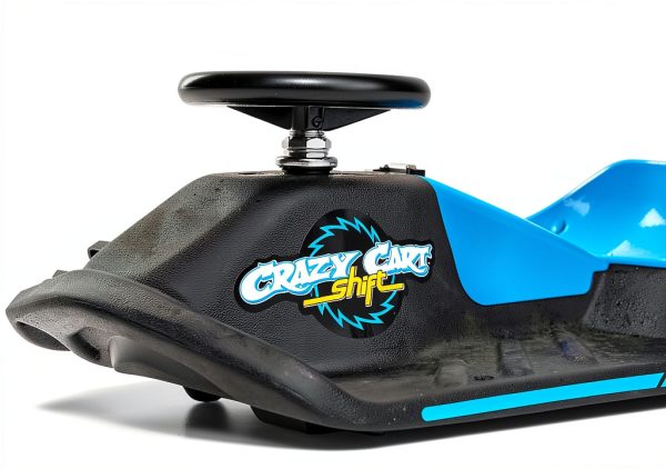 Razor Crazy Cart Shift Electric Go Kart for Kids Ages 6+ - 12V Drifting System, High/Low Speed Switch, Simplified Drifting, Riders up to 120 lbs, Black/Blue-18