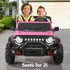 Best Choice Products Kids 24V 2-Seater Electric Ride On Car Truck w/ 132lb Weight Capacity, Parent Control, Bluetooth, LED Lights - Pink-2