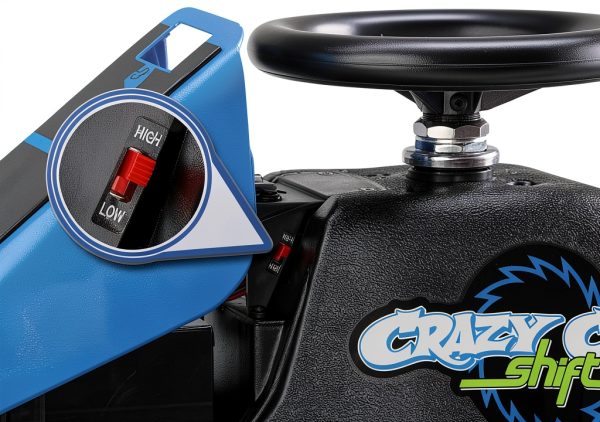 Razor Crazy Cart Shift Electric Go Kart for Kids Ages 6+ - 12V Drifting System, High/Low Speed Switch, Simplified Drifting, Riders up to 120 lbs, Black/Blue-2