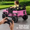 Best Choice Products Kids 24V 2-Seater Electric Ride On Car Truck w/ 132lb Weight Capacity, Parent Control, Bluetooth, LED Lights - Pink-3