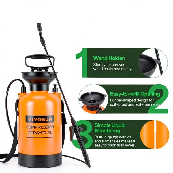 VIVOSUN 1.35-Gallon Pump Pressure Sprayer for Garden Watering and-7