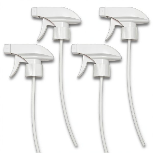 4-Pack White Trigger Sprayers - Heavy Duty Dual Misting and Stream-0